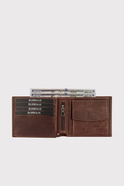 Zoozie Bags Cartera para Hombre Arnold Crazy, Piel Auténtica 100%, Marrón Elegante y Sofisticada para Uso Diario y Regalo Perfecto